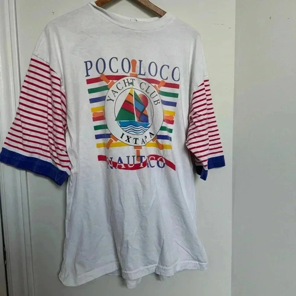 Vintage pocoloco yacht club tee shirt M preppy nautical Streetwear - Picture 3 of 5